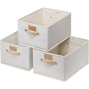 Large Baskets for Organizing 3 Pack, Decorative Storage Boxes for Shelves, Recta